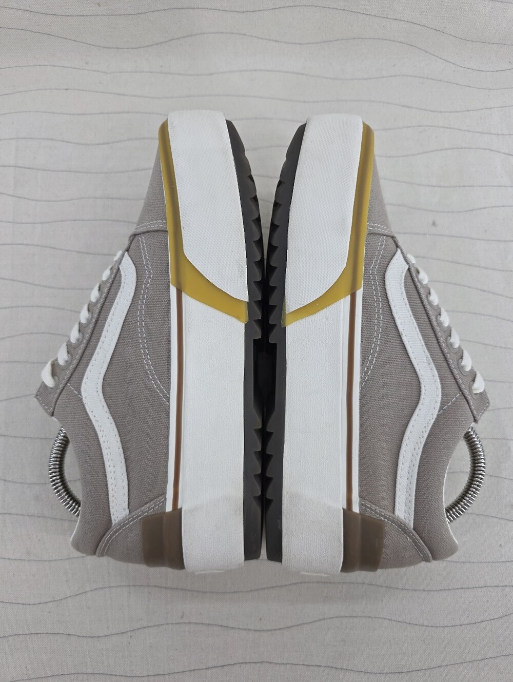 Vans Womens Old Skool Stacked Canvas Taupe Cream Platform Sneakers Shoes Size 9 - Picture 8 of 16